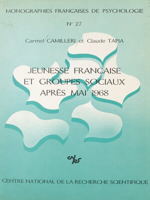 cover image of Jeunesse française et groupes sociaux après mai 1968